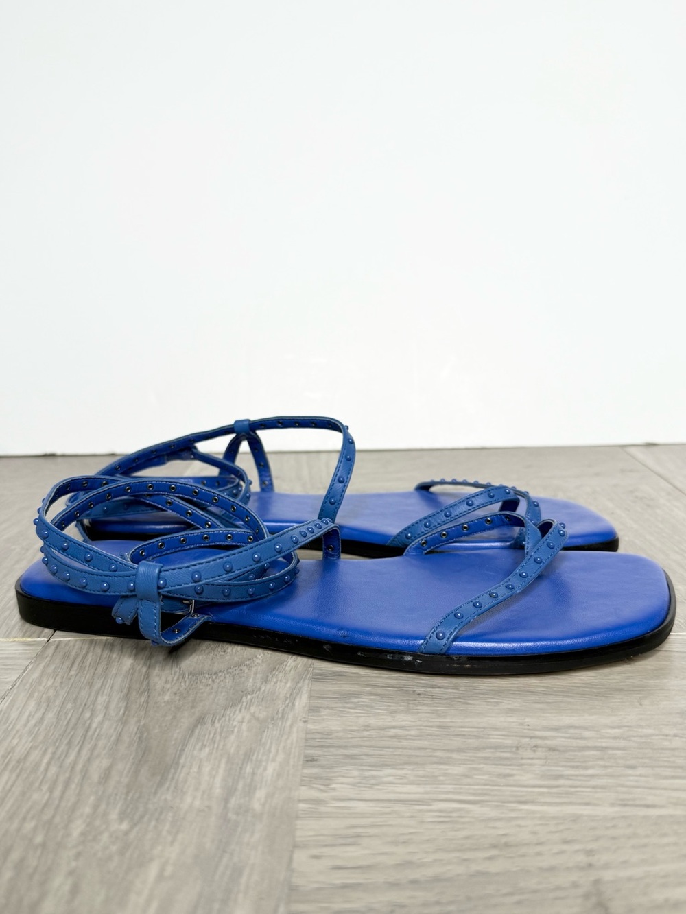 Marc Fisher Nalica Blue Leather Sandal 7 1/2 M